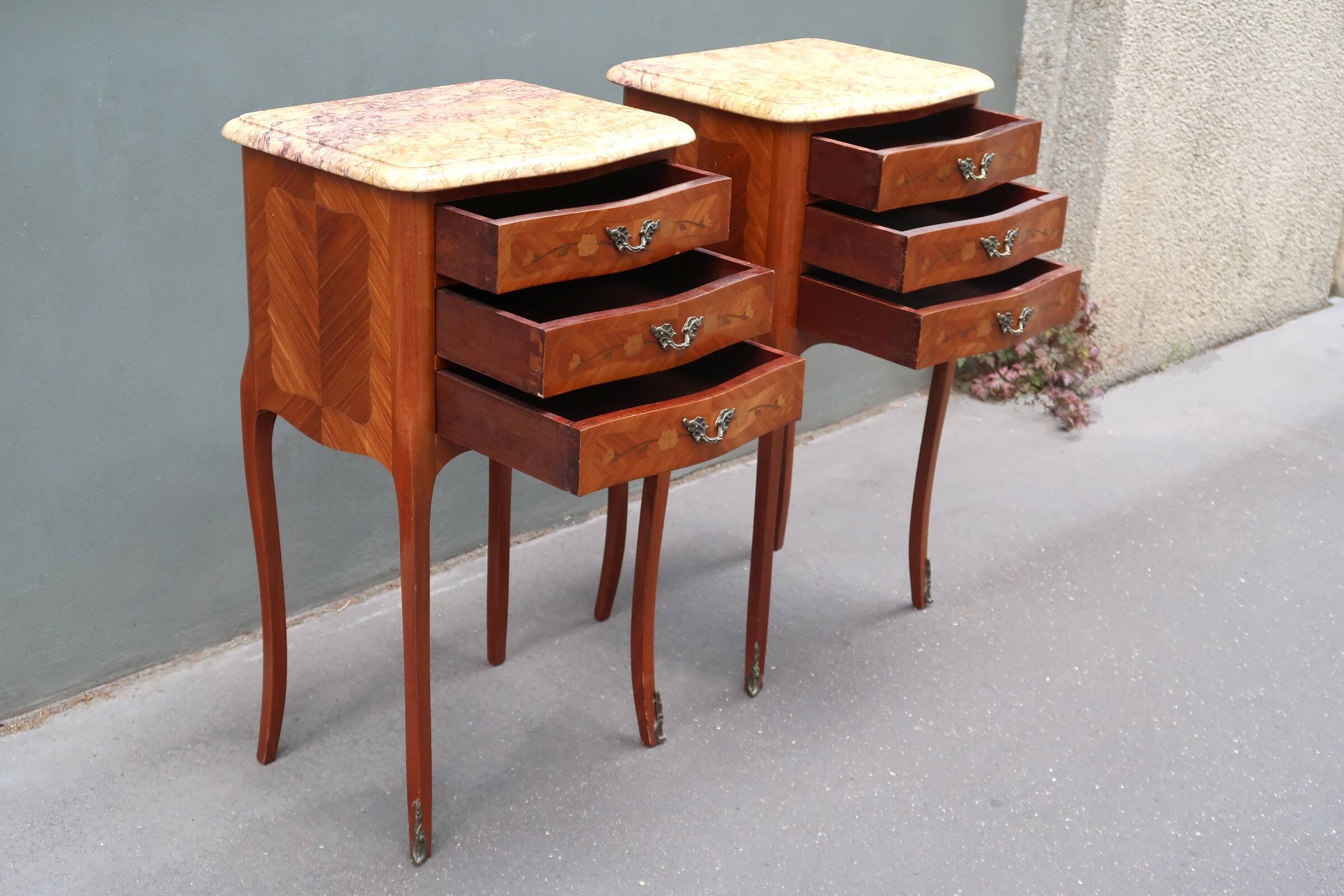 Pair of Louis XV style bedside tables