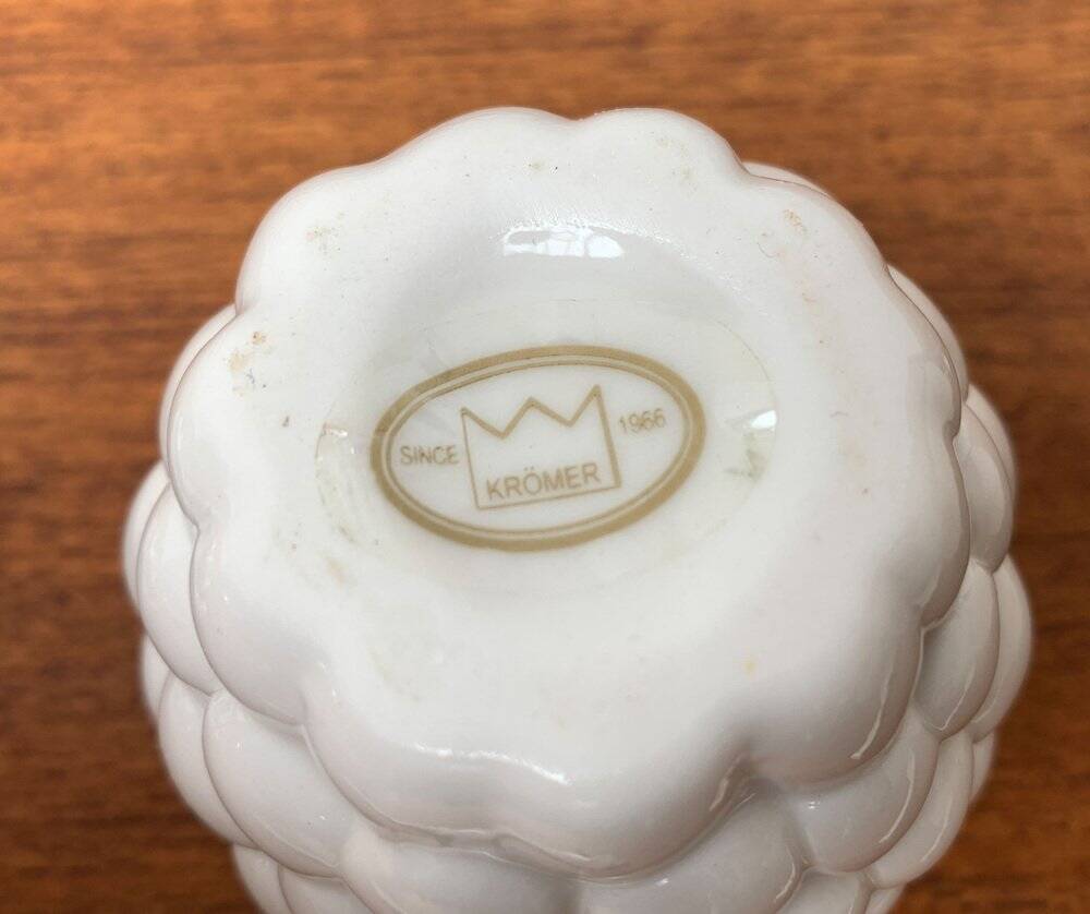 Vintage German porcelain jam pot with lid and spoon from Krömer Porzellan, 1970s, set of 2.