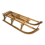 Vintage Davos wooden & metal sled for winter sports