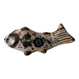 Poisson creux en poterie artisanale