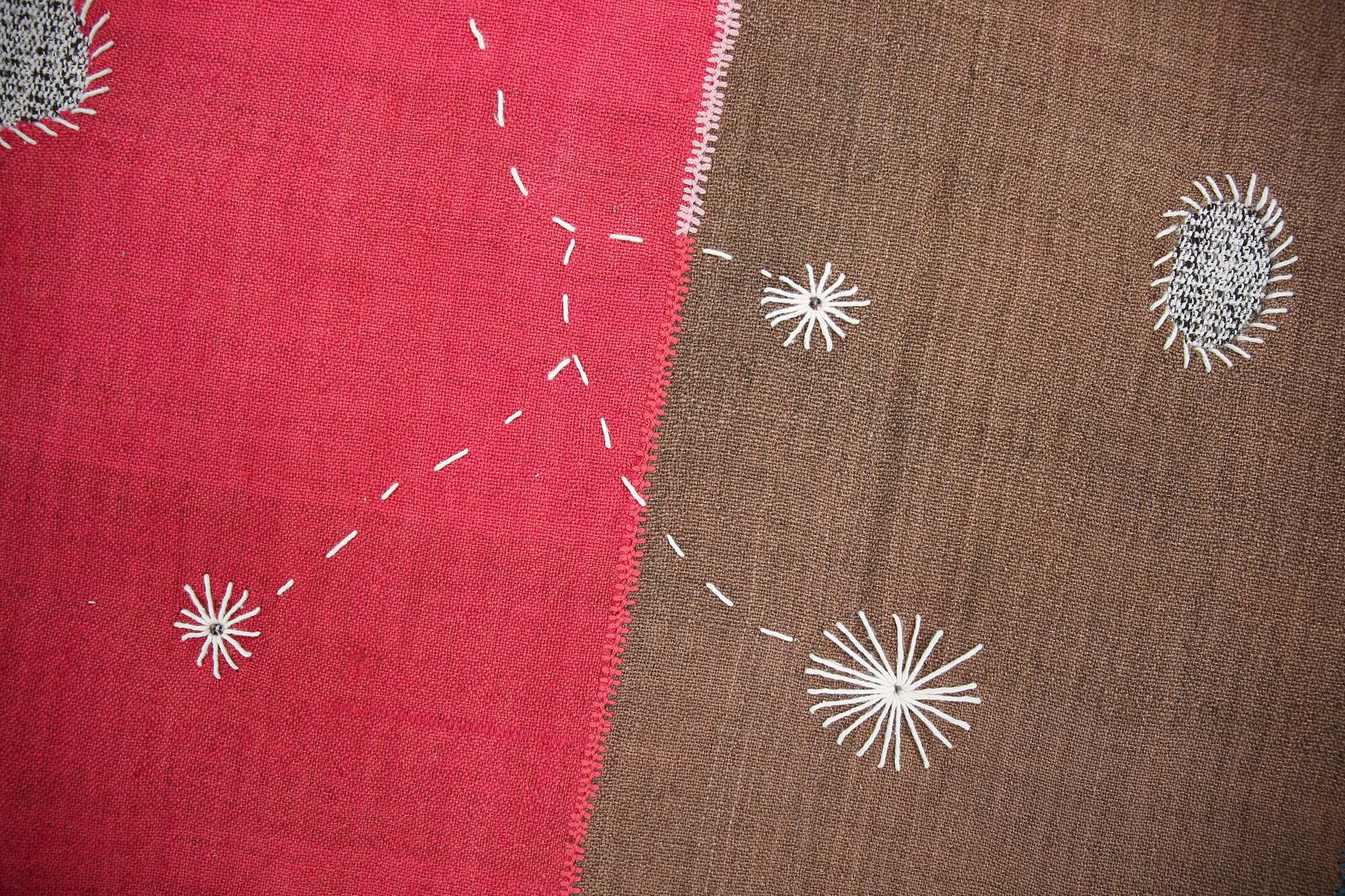 Dusty Pink Moroccan Wall Hanging, Handmade Wool Wall Hanging, 106x106
