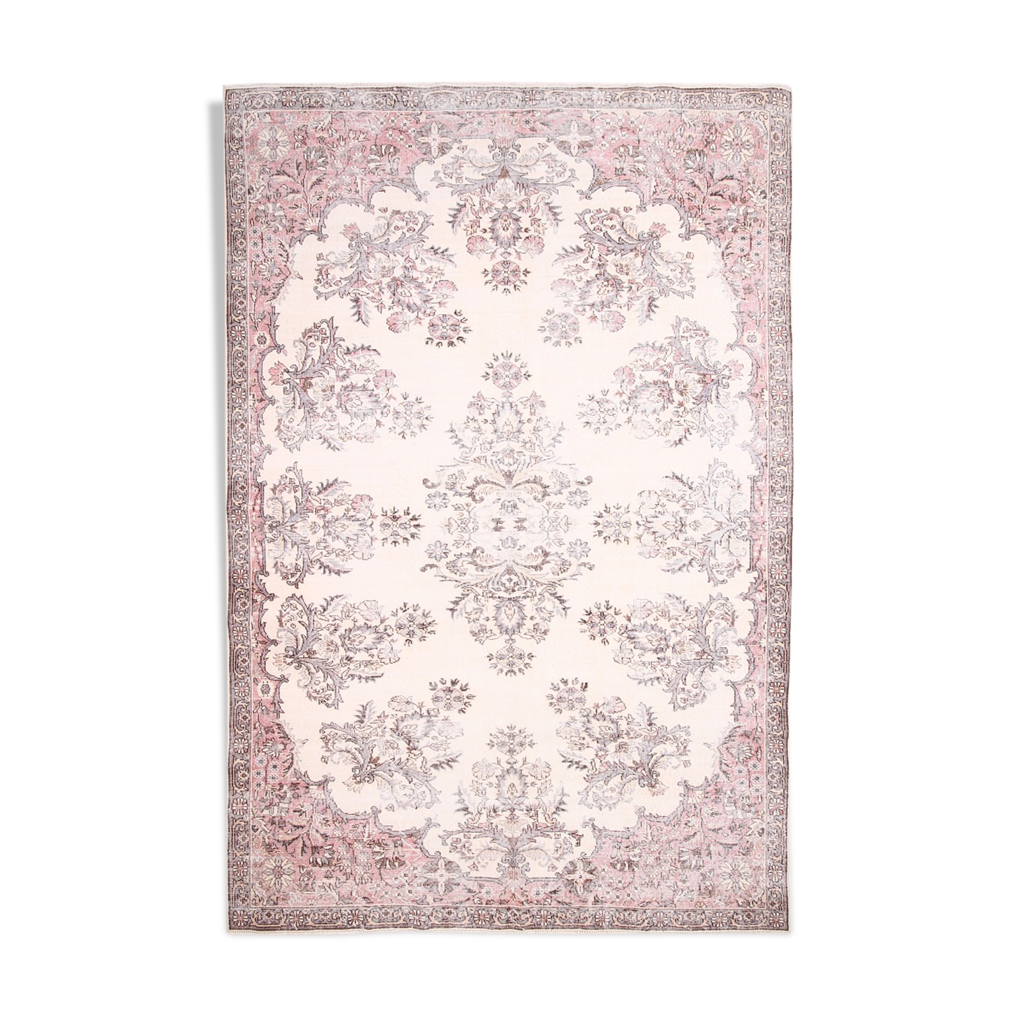 Farmhouse floral vintage carpet rug