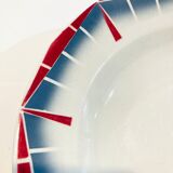 8 hollow plates ceranord st amand boulingrin pink and blue -vintage-kitchen-retro