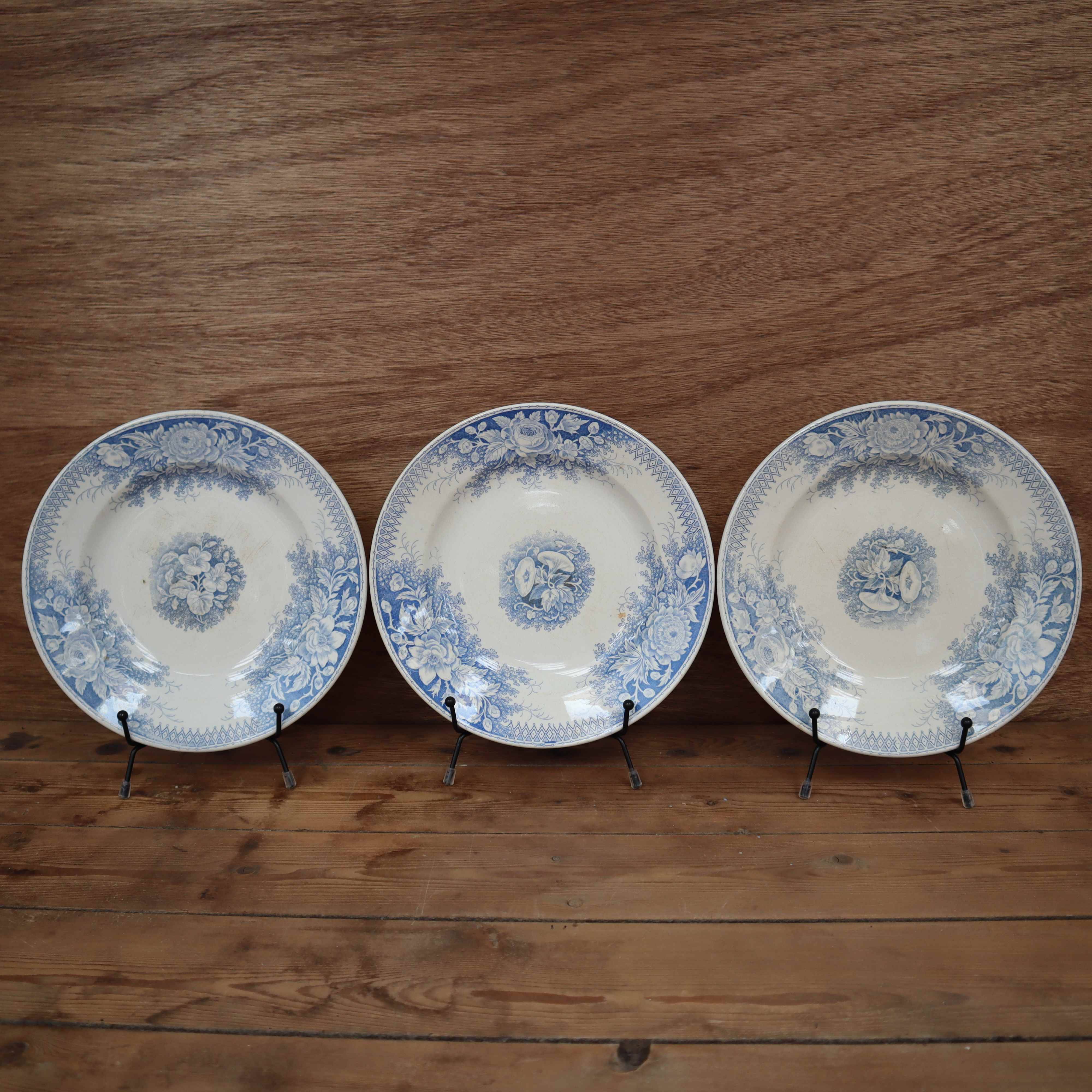 3 deep plates Sarreguemines Jardinière Terre de Fer