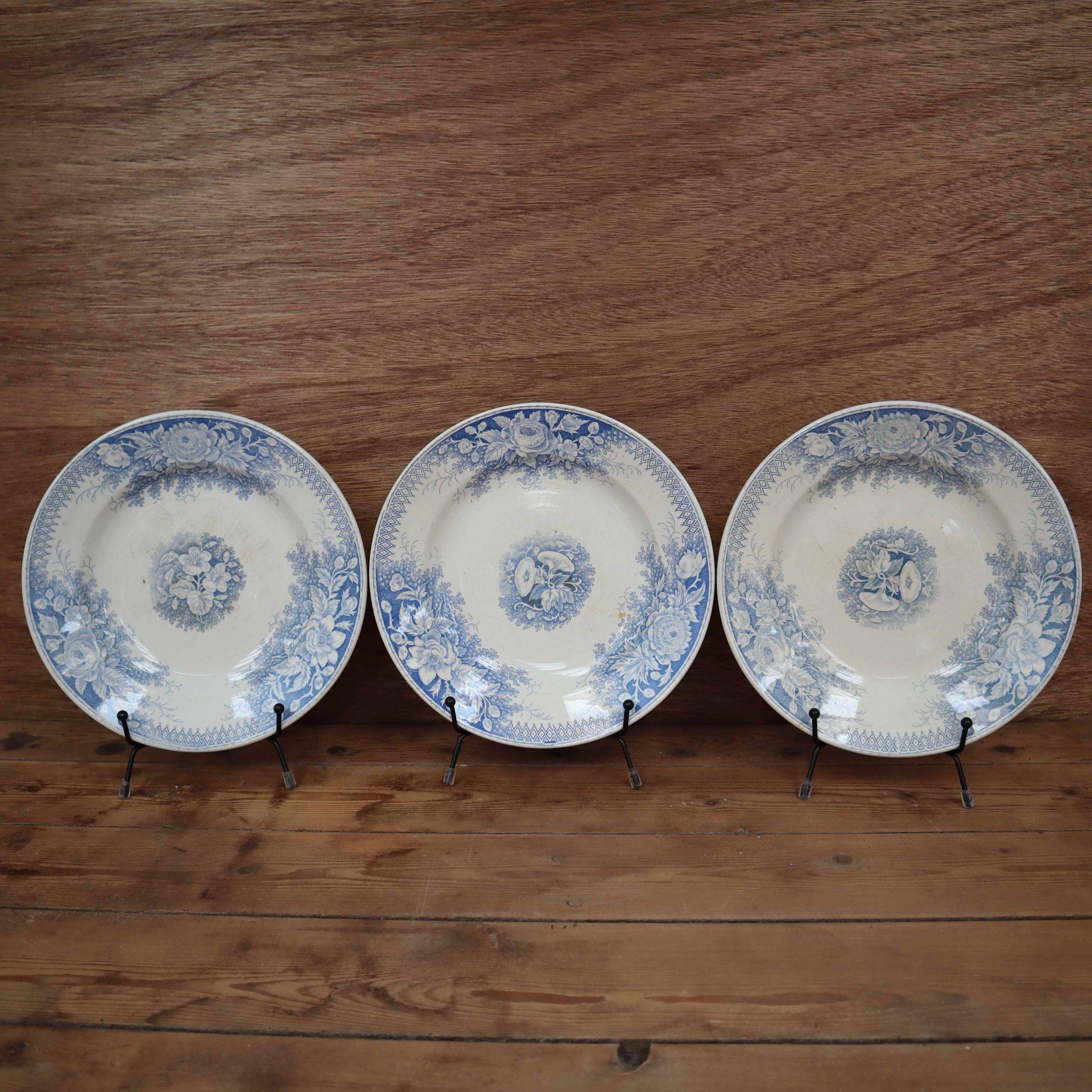 3 deep plates Sarreguemines Jardinière Terre de Fer