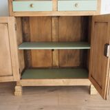 Restored Parisian Buffet – Wood & Sage-Colored Paint