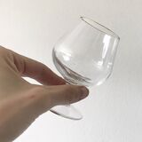 Set of 6 small armagnac glasses with golden rim