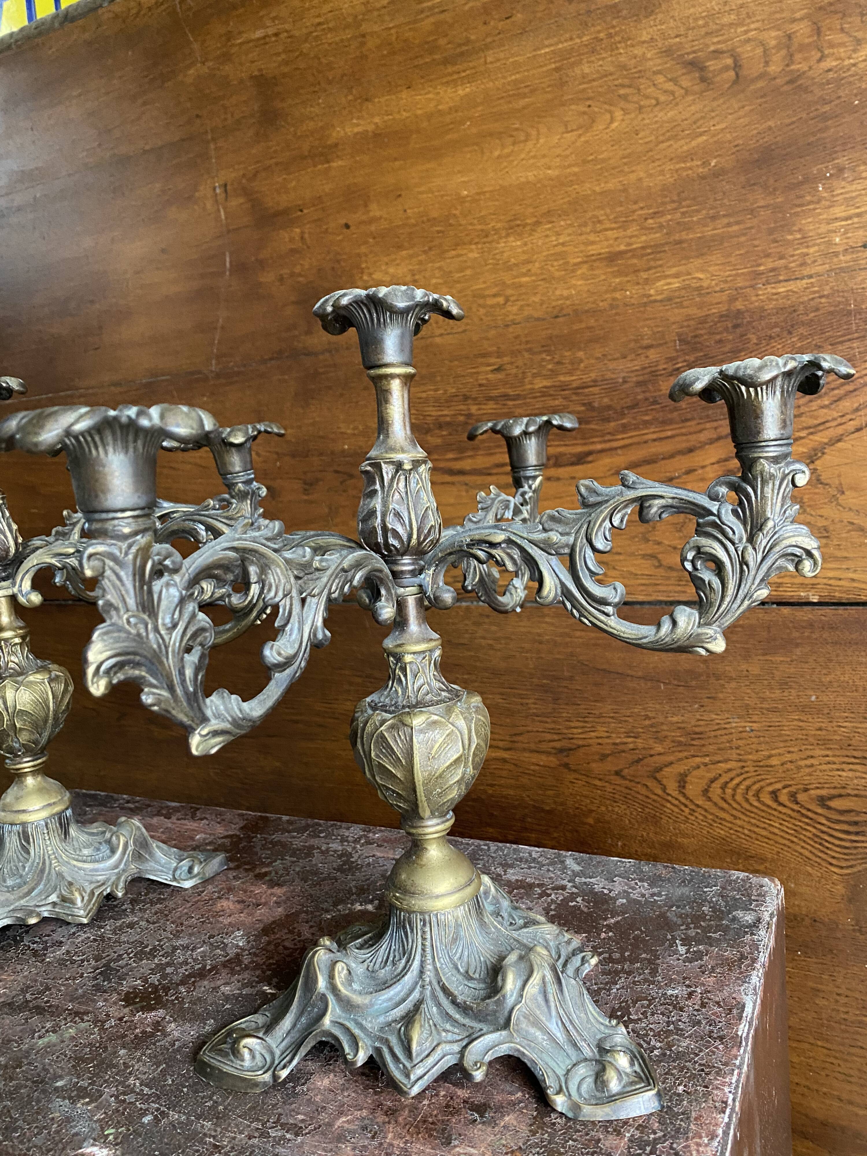 Pair of candlesticks 5 fires