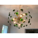 Green “coni” murano glass sputnik oval chandelier
