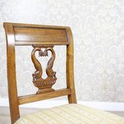 Set of 2 Ash Chairs in White Upholstery, 1950s