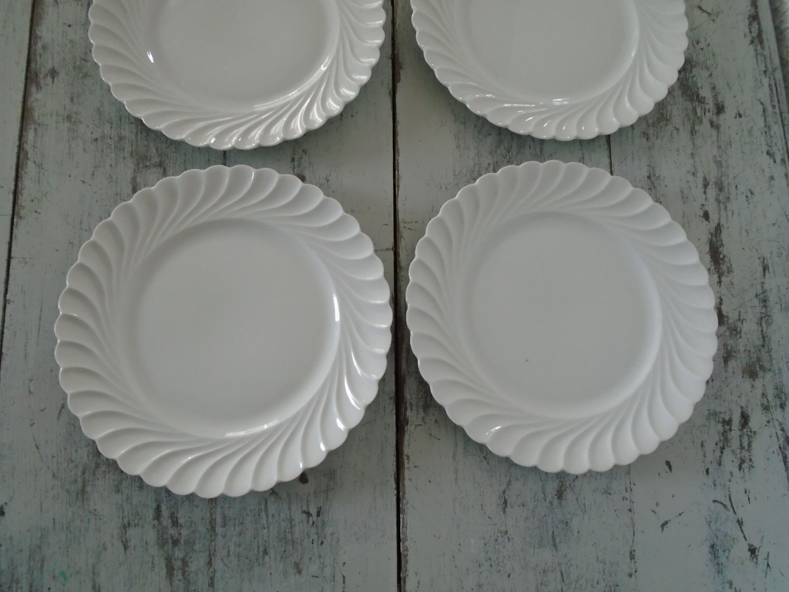 4 Flat plates Haviland model white torso Limoges France