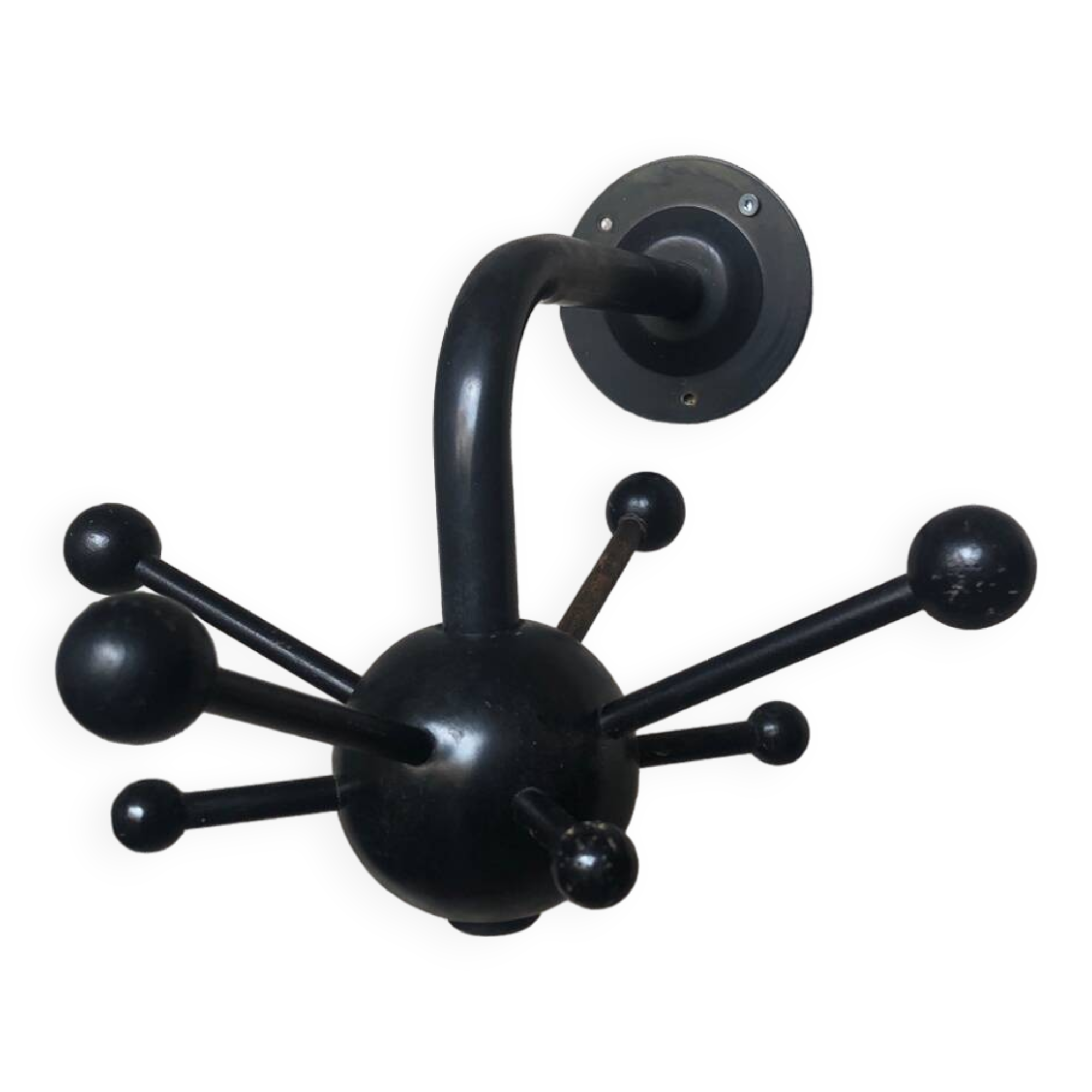 Old sputnik wall coat rack black metal ball vintage