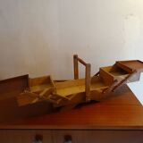 Sewing basket to lay vintage wood