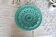 Large vintage turquoise ceramic bowl – Openwork braided pattern