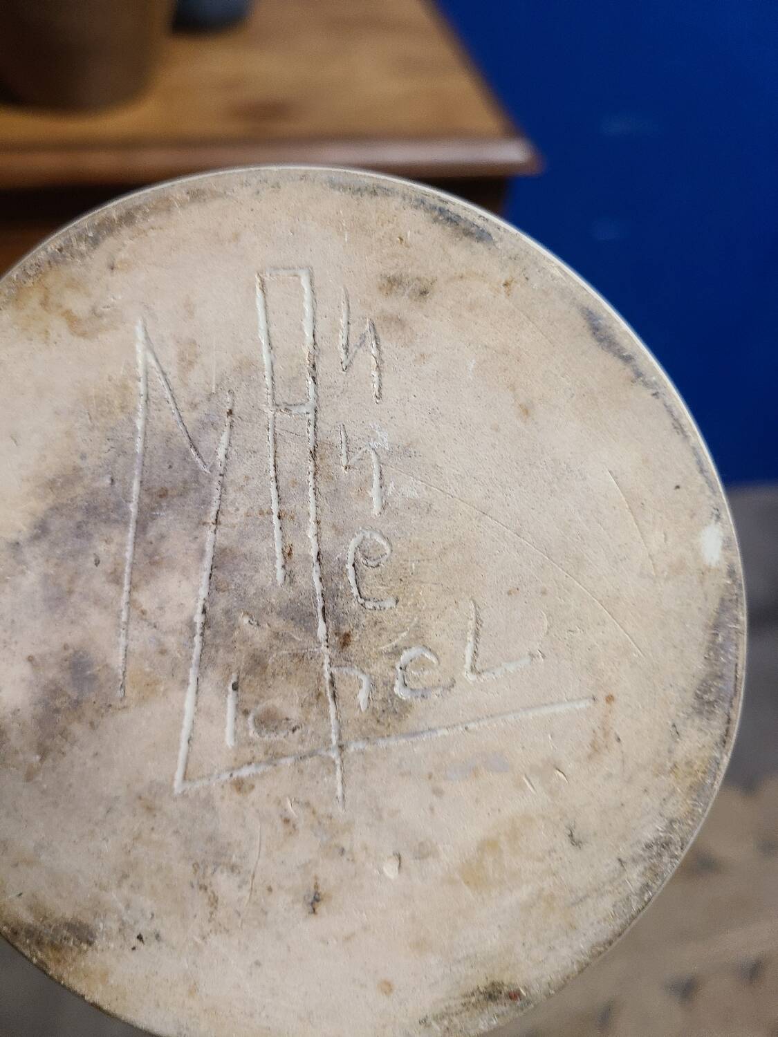 Modernist ceramic pitcher, signed polychrome decoration