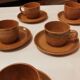 Coffee service or tea in Sarguemine sandstone from the 'Art Workshop of Lorraine'