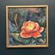 Original Swedish Oil on Canvas – “Yellow Rose” by B. Högsk – Signed – Vintage & Framed – 33 × 33 cm (13" × 13")