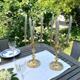 Pair of old brass candlesticks