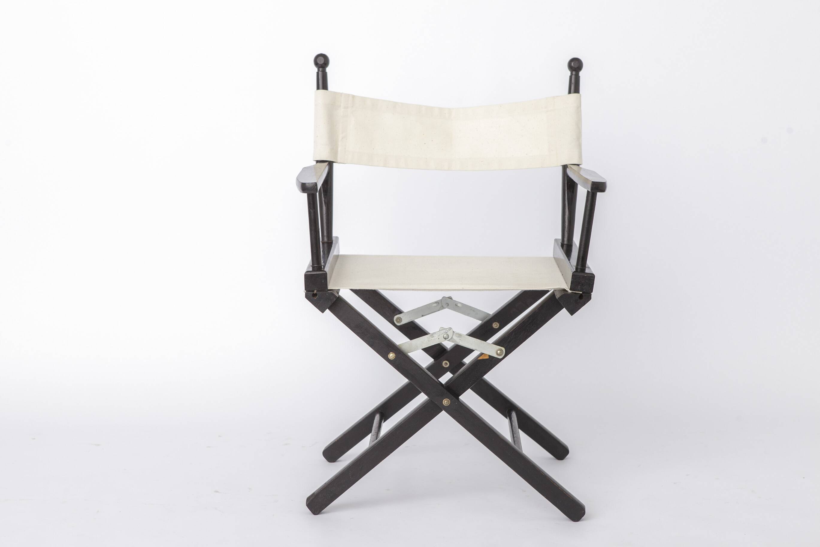 Pair of Vintage Director’s Chairs, 1970s Folding Chairs, Black Beech Wood