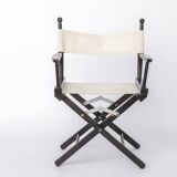 Pair of Vintage Director’s Chairs, 1970s Folding Chairs, Black Beech Wood