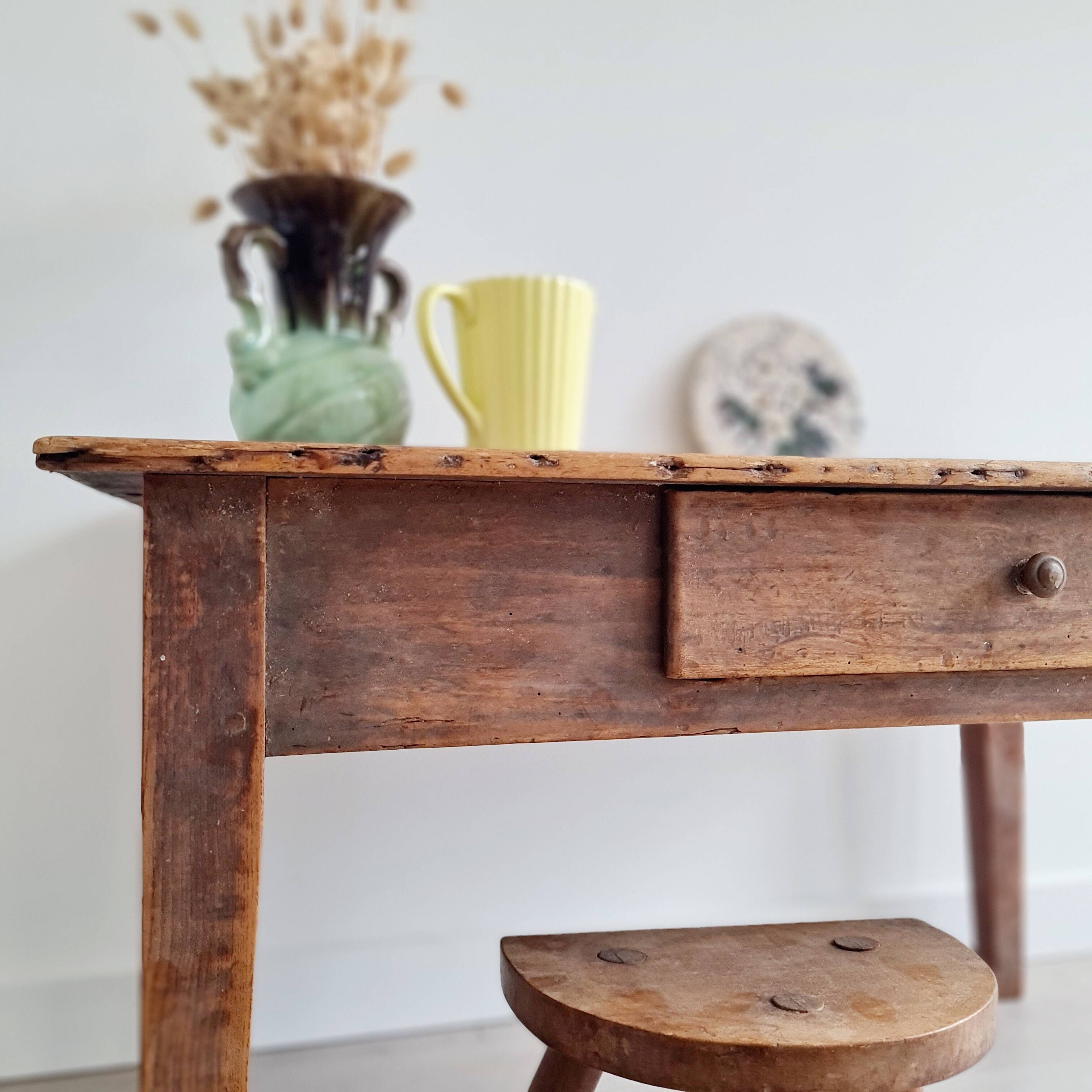 Antique low farmhouse table
