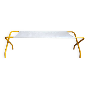 Lit, banc pliant en tube - jaune