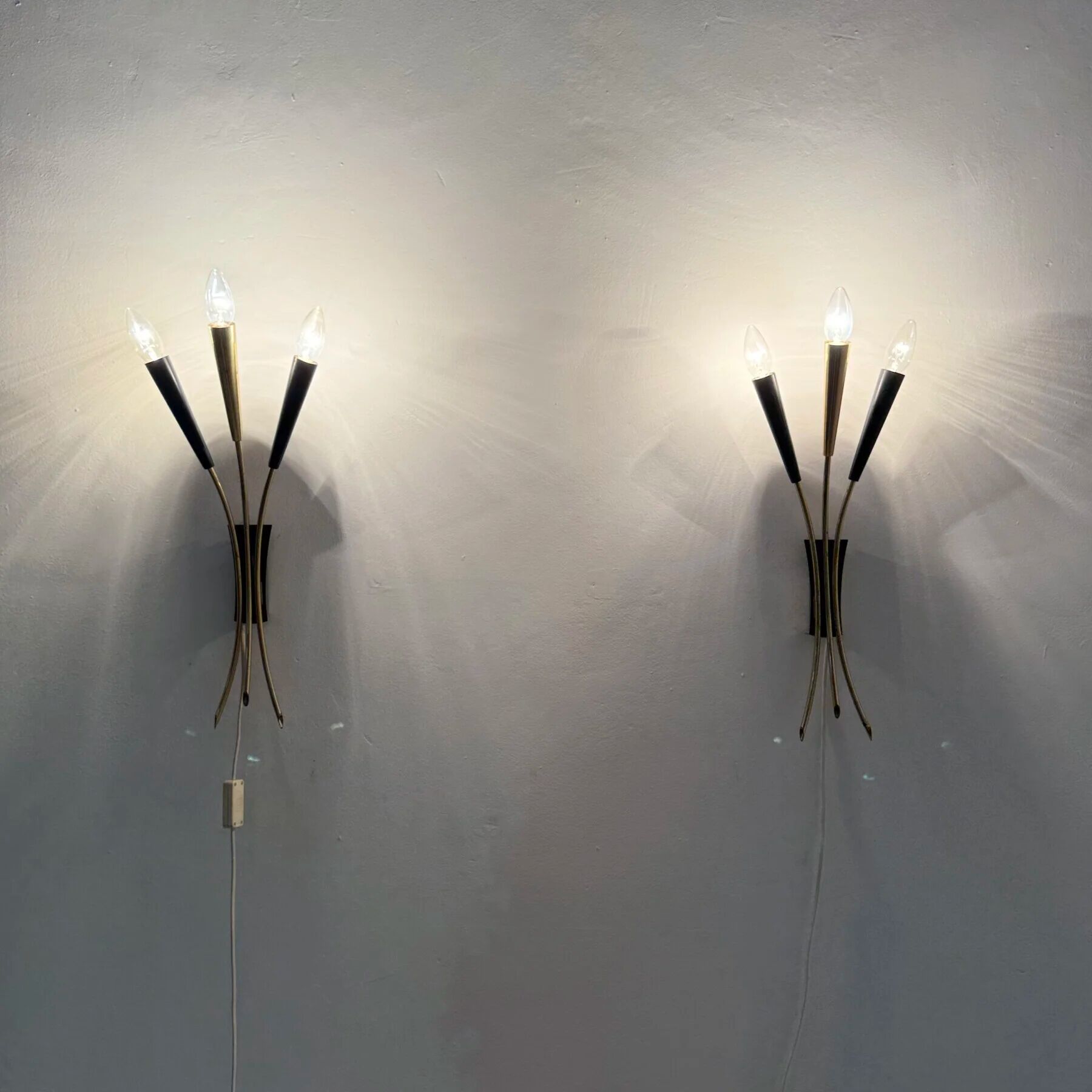 Mid-century Stillovo style brass wall light, 1950s
