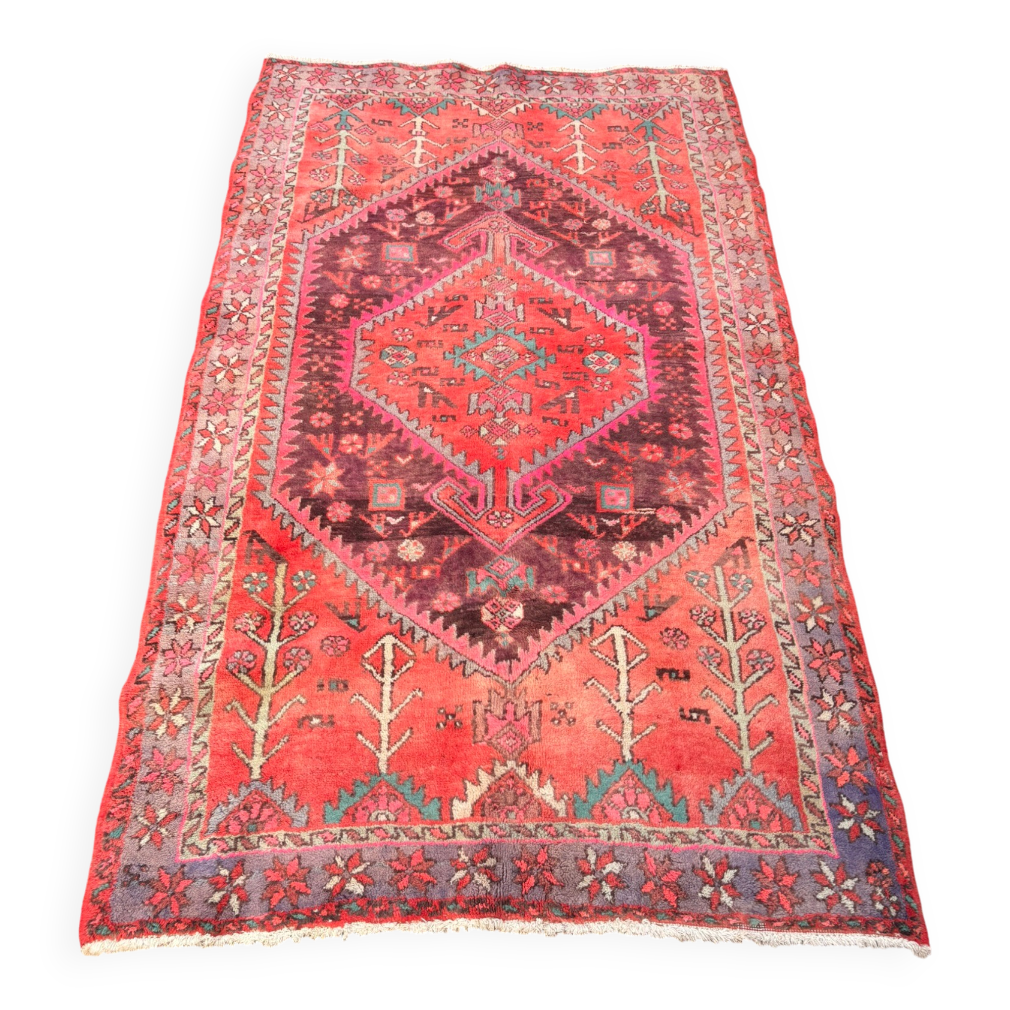 Persian Carpet Main Wool Shiraz Hamadan Iran Origin Boho Chic 209x130