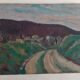 Painting oil on landscape panel early twentieth century