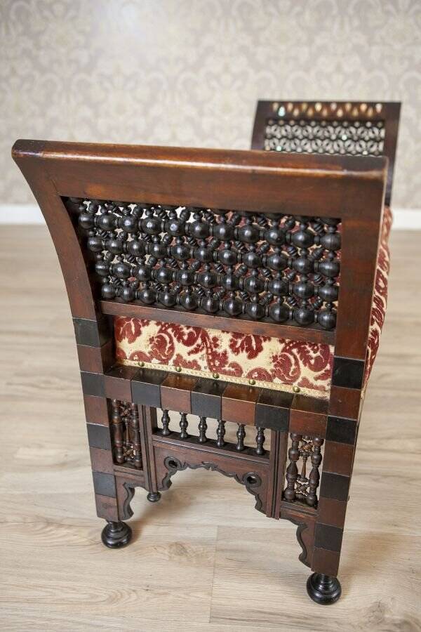 19th-Century Bench in Exotic Wood, 1890s