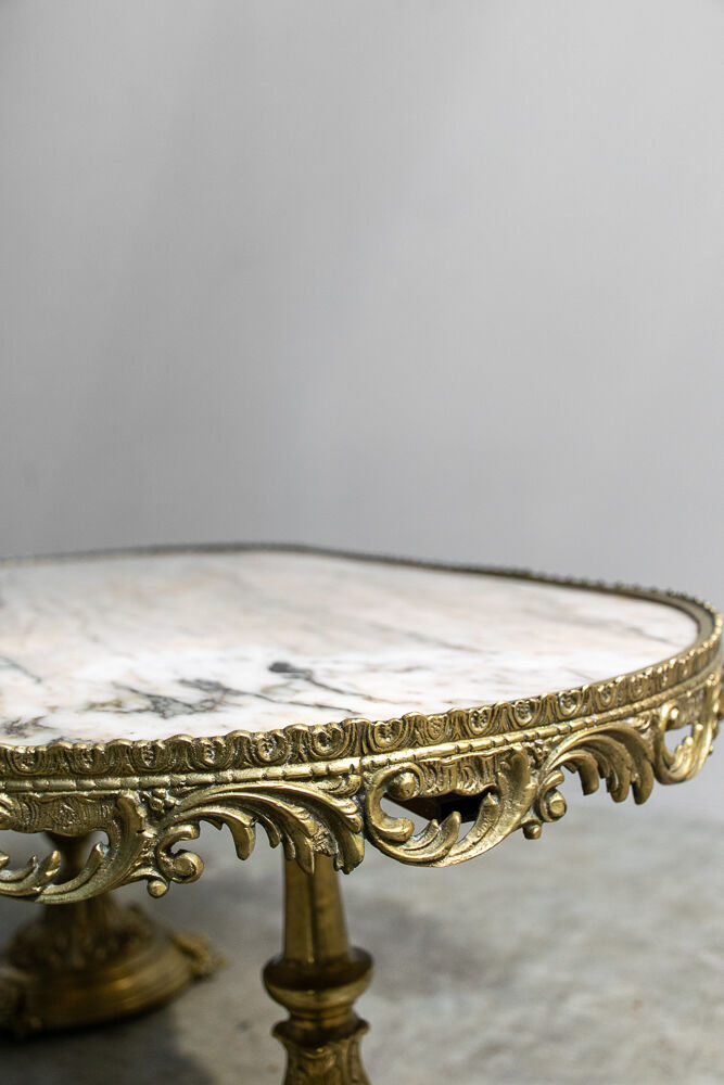 Marble and brass coffee table France 1940