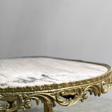 Marble and brass coffee table France 1940