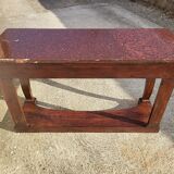 Large console with mahogany butt top red and white marble of the xix th century