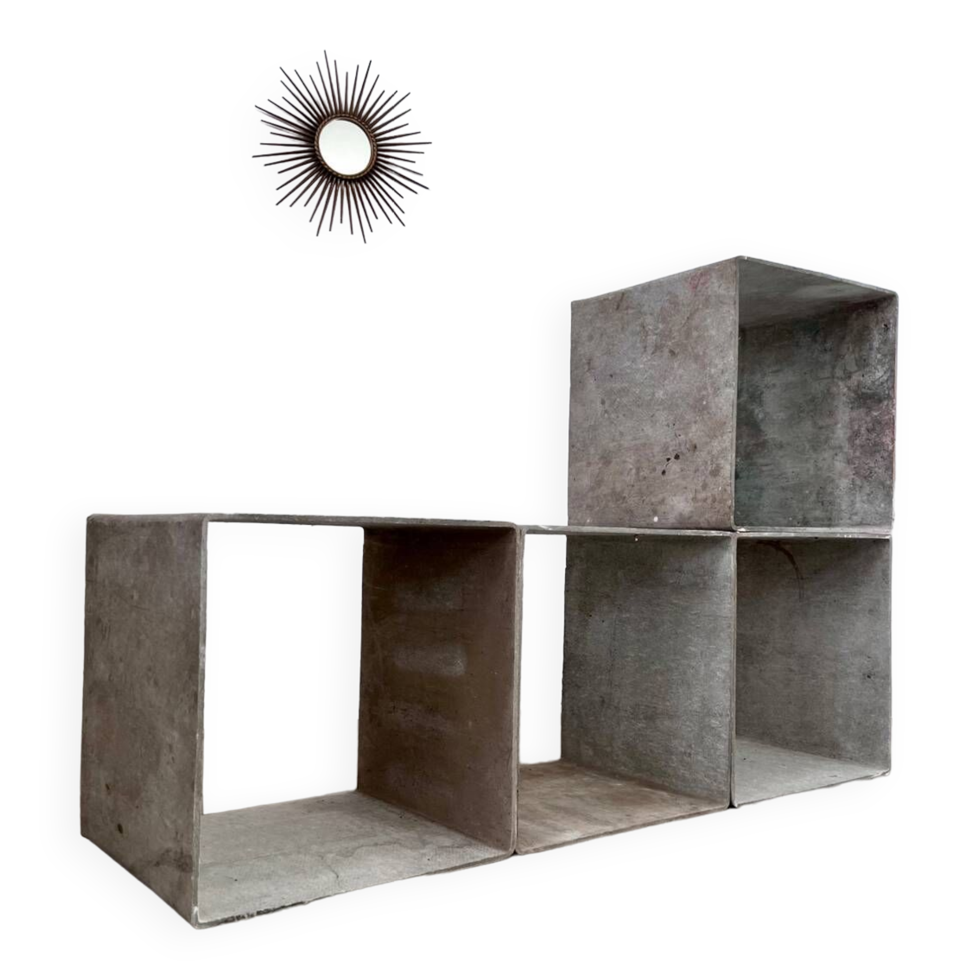 Set of 4 modular concrete shelves design G. Ifertvintage 60s