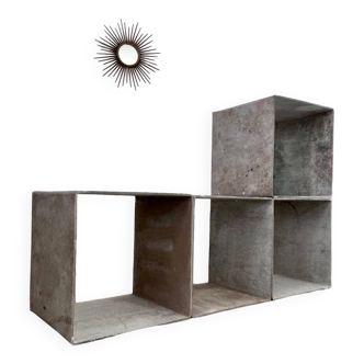 Set of 4 modular concrete shelves design G. Ifertvintage 60s