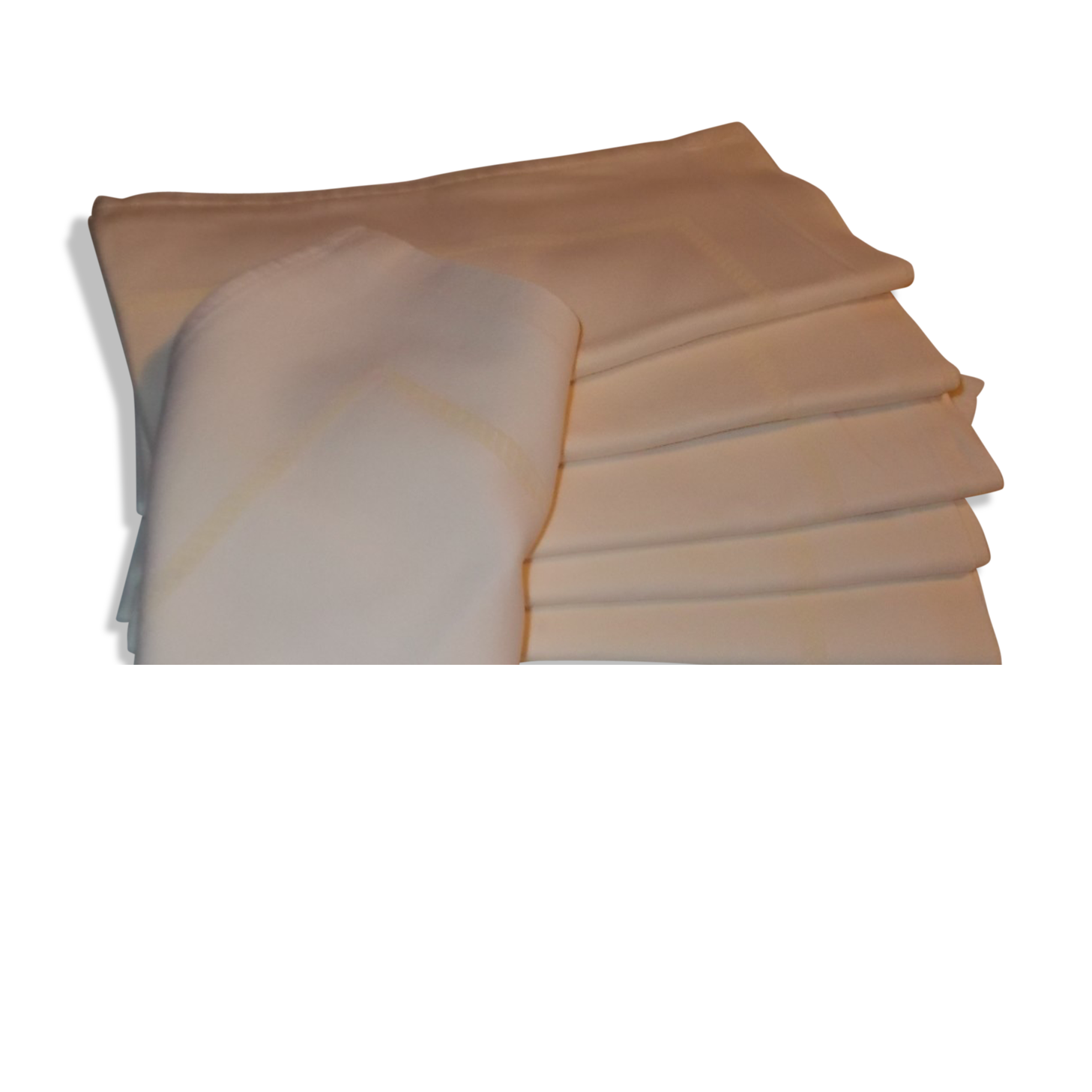 Lot of 6 large white cotton napkins ecru