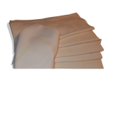 Lot of 6 large white cotton napkins ecru