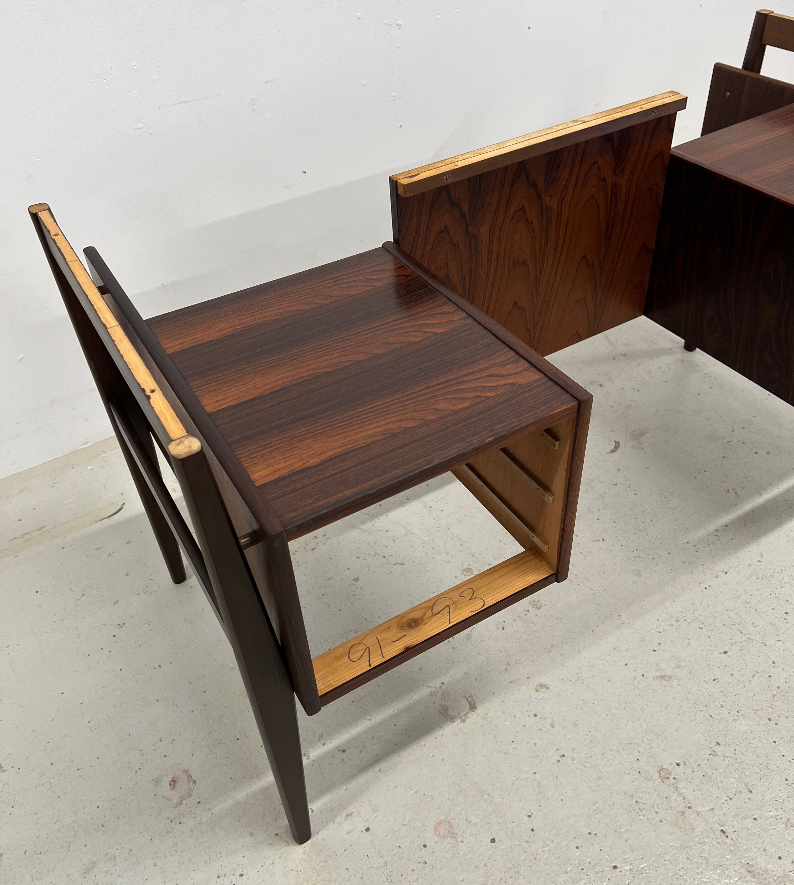 Rosewood 'Floating' Desk By Gunnar Nielsen For Tibergaard, 1960s.