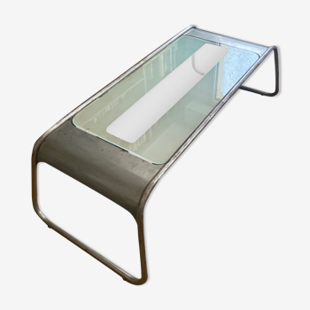 Metal and glass coffee table