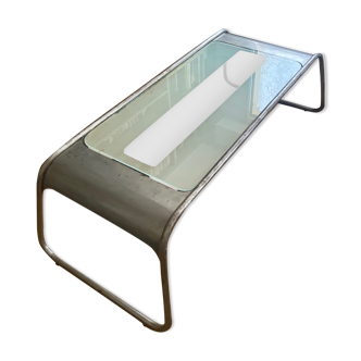 Metal and glass coffee table