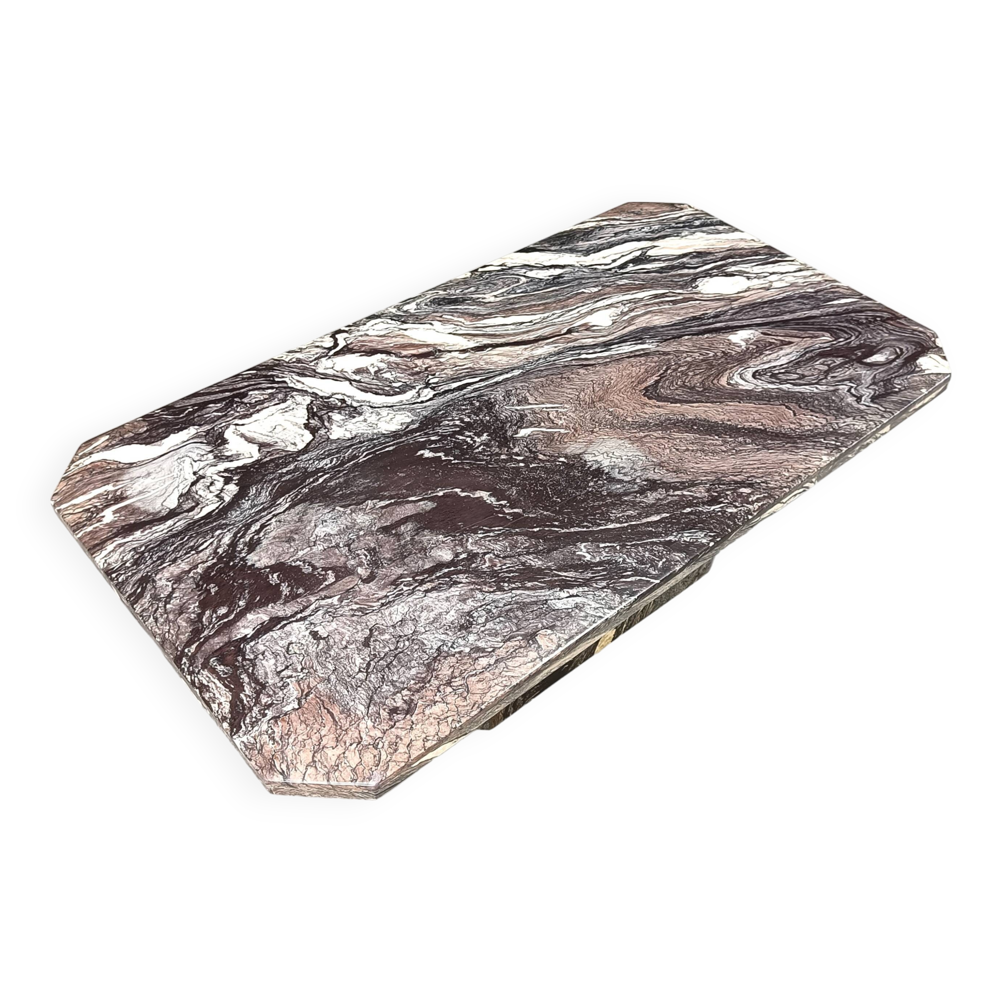 Vintage grey marble coffee table, 1970s