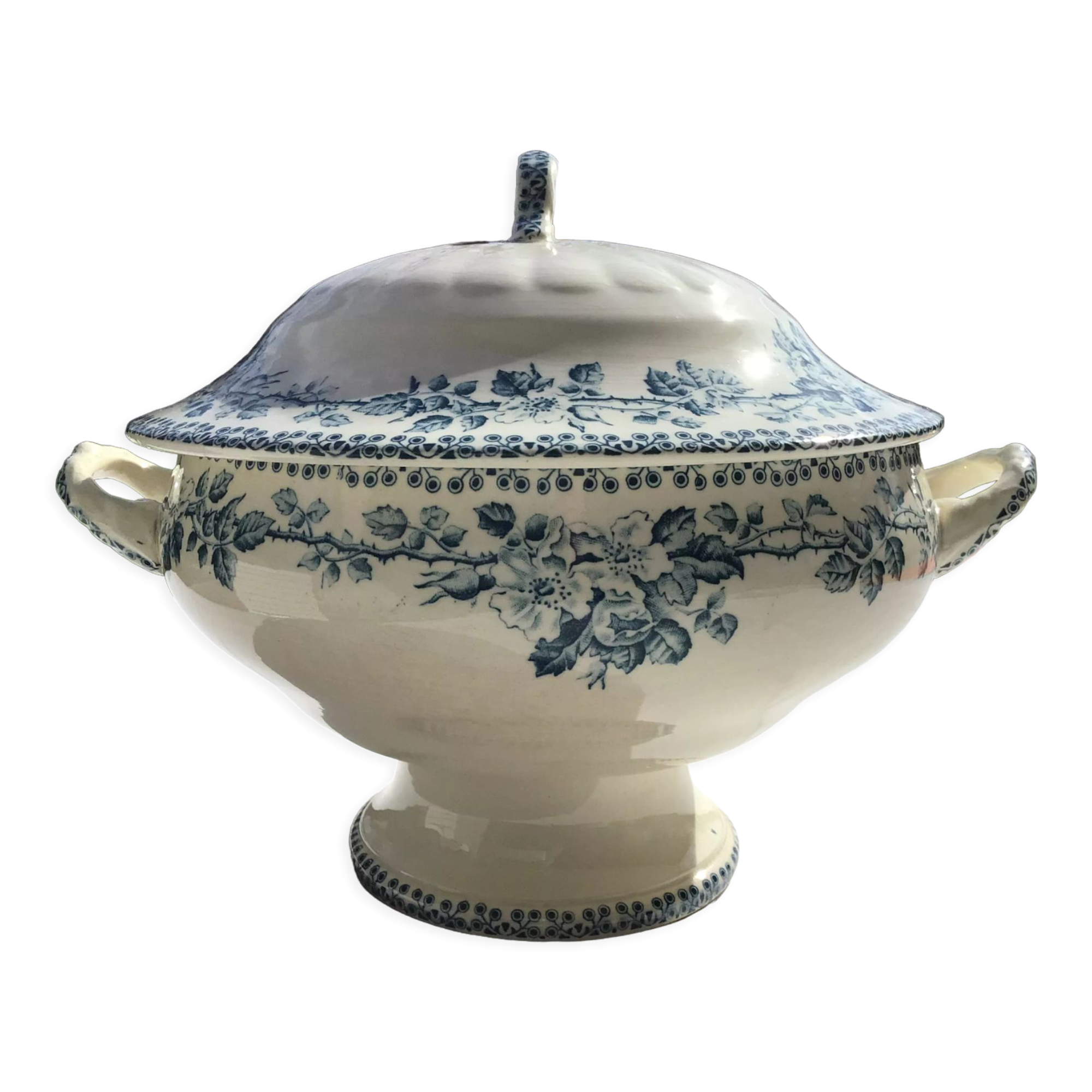 Iron Earth tureen model Guadeloupe Debray gray blue