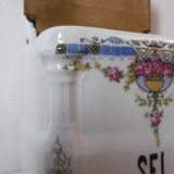 White flowered porcelain salt box