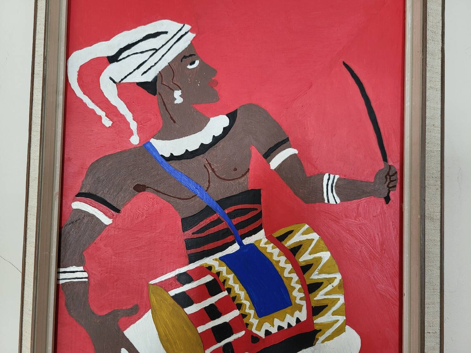 Painting Siv Holme 1971 / African Man Playing a Drum