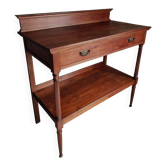 Console en acajou antique avec tiroir et étagère, table de service française, vers 1900