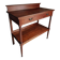 Antique mahogany console with drawer and shelf, French serving table, circa 1900.