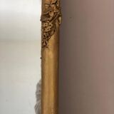 Large old mirror between two gilded pediment louis Philippe ice mercury