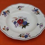 5 old soup plates Sarreguemines earthenware Agreste model
