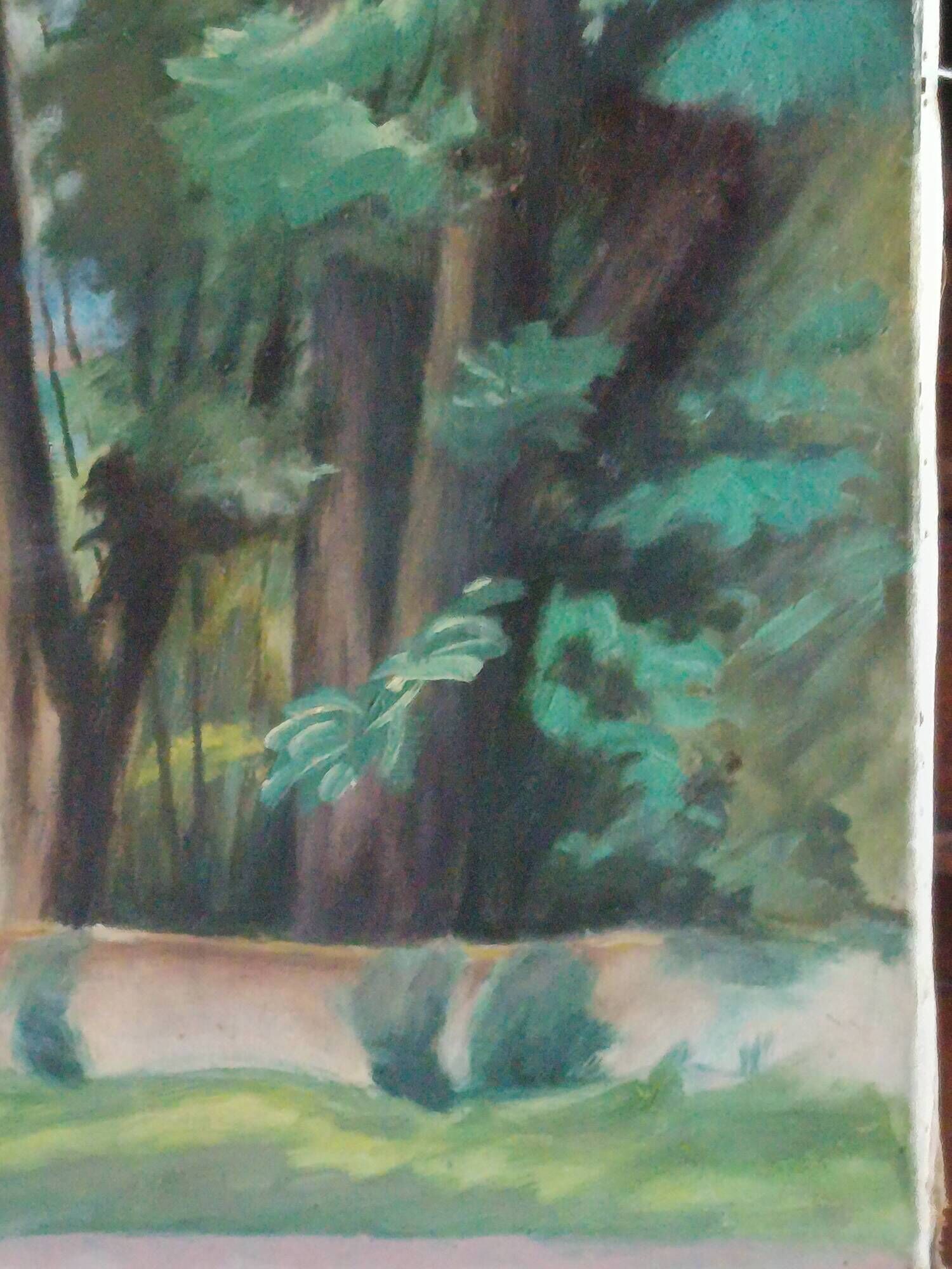 Henri Vergé-Sarrat (1880-1966) – Oil on canvas "Noisy-le-Grand – The Park"