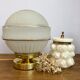 Vintage globe laying lamp in white frosted glass